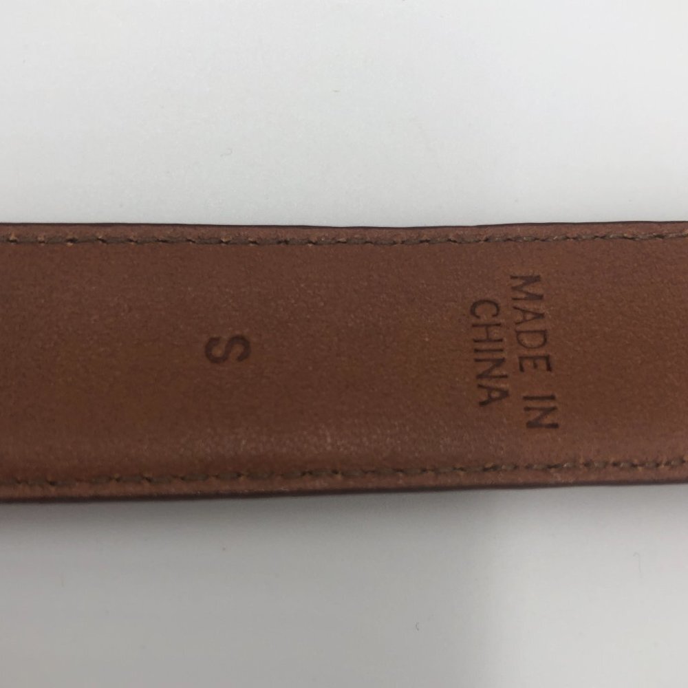 LAUREN Ralph Lauren Cognac Brown Croc-Embossed Leather Belt with Silver Buckle S - Picture 7 of 8